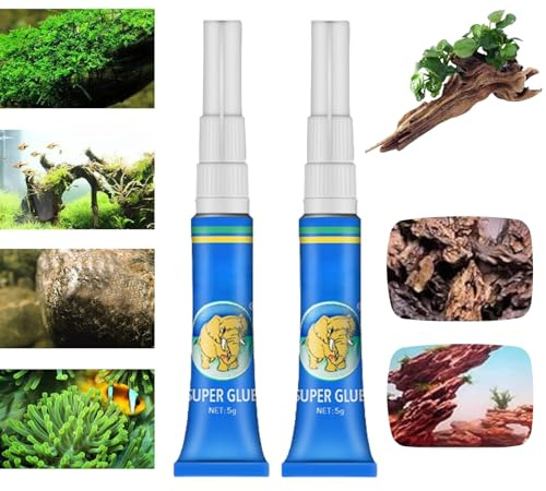 Aquarium Safe 2PCS Glue - Underwater Sealant for Coral, Plants, Moss, Stone, Wood - Waterproof for Fish Pond