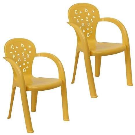 URBNLIVING Set of 1/2/4/6 Colourful Plastic Kids Toddler Chairs - Stackable Nursery Chairs for Study, Computer, Garden, Playroom, Party and School - Lightweight Child-Safe Seating