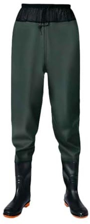 Cuissardes pour hommes, salopettes imperméables – Cuissardes multifonctions en caoutchouc pour la chasse, la pêche, la chasse, la pêche, les cuissardes respirantes, taille élastique en PVC, Vert, 50