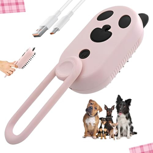 Cepillo para gatos multifuncional 3 en 1 con vapor, removedor de pelo de animales con spray, ideal para masajes y cuidado del gato eléctrico