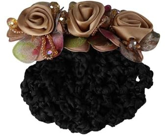 Retina per capelli con cristalli vintage, da donna, con retina per chignon, retina elastica per capelli