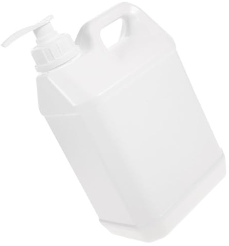 STAHAD Press Pump Refillable Plastic Gallon Jug 3L Milk White Lotion Dispenser Bottle for Shampoo Conditioner Hand Soap Bathroom and Kitchen Use