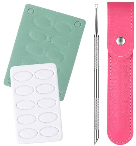 Yuomeaz Empujador de cutículas de bucle, empujador de cutículas de pretratamiento, empujadores de cutículas y raspador de cutículas de acero inoxidable, removedor de uñas de doble extremo con bolsas