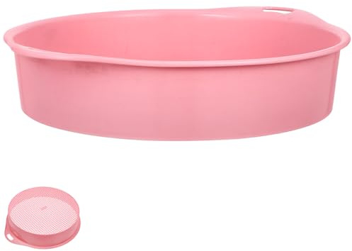 WOONEKY Herramienta para Tamizar el Jardín de Abs Rosa, Ligera y Resistente para Separar Materiales Gruesos en Bonsáis y Tierra para Macetas