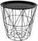 Black Geometric Iron Metal Wire Round Tray Top Storage Side Table Basket