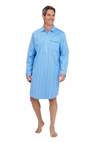 Champion Mens Brushed Cotton Striped Nightshirt Sleepwear Dark Blue L