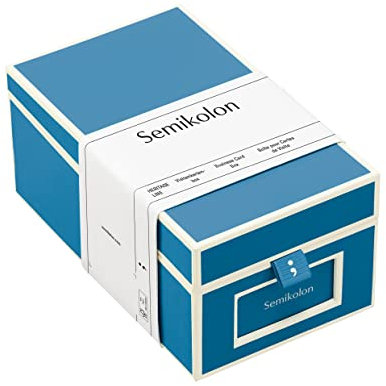 Semikolon 364114 Visitenkartenbox - alphabetisches Register - 10,5 x 18 x 8,3 cm - Business-Card-Box - azzurro hell-blau