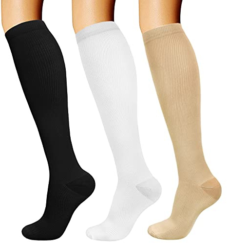 DRESHOW Calcetines de Compresión para Hombres y Mujeres Calcetines de Compresión es el Mejor para Running, Correr, Senderismo, Volar, Viajar
