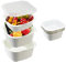 SHIMOYAMA Kunststoff Küchensieb Schüssel-Set mit Deckel, 3-in-1 Obst Gemüse Waschkorb, 3-Tier Stapelbarer Sieb Waschtrockner für Nudeln, Salate, Mikrowellen- und Gefriergeeignet, Weiß