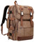 WITZMAN Canvas Reiserucksack Herren Groß Skalierbar Handgepäck Vintage Daypack Fit 17 zoll Laptop（A6617-3 Braun）