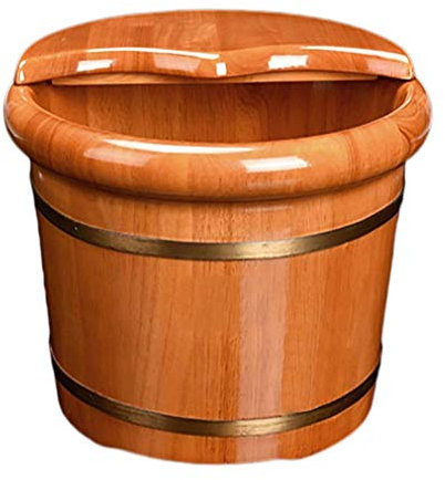 DDKYHU Bucket For Foot Bath,Sauna Accessories Sauna Bucket Water Bucket,Handmade Wooden Footbath Tubs,Foot Relaxing Barrel Present (B)
