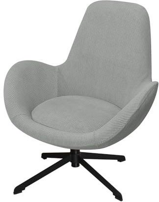 XHDZSW Housse De Fauteuil Pivotant Moderne avec Accoudoirs Latéraux, Housse De Fauteuil Pivotante en Coquille D'œuf, Protection De Chaise De Bureau à Dossier Incurvé (Gris Clair)