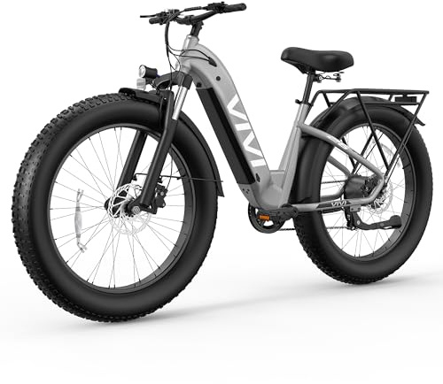 Vivi ACE07 Electric Bike for Adults, 26 x 4.0 Fat Tire Ebike, 1500W Peak Motor Electric Bike, 25MPH Ebikes for Adults with 48V 720WH Removable Battery, 7 Speed, SGS Certified to UL2849