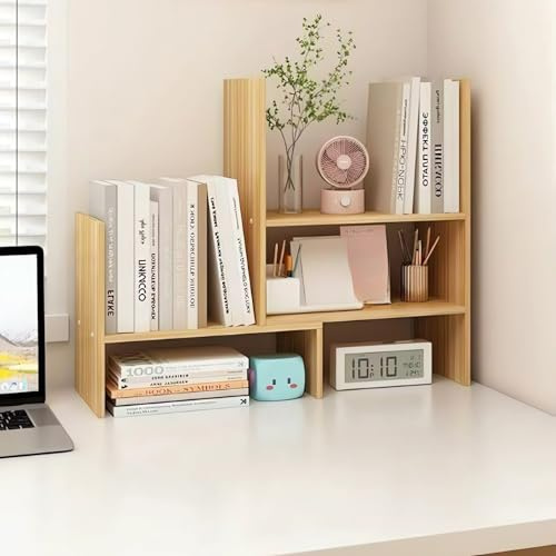 AUSHOPLAH Schreibtisch-Organizer-Regal, Tischregal Schreibtisch, Schreibtischregal, Tisch Regal, BüCherregale, BüCherregal E70 (Holz)