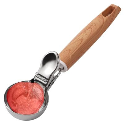 Erconsso Cuchara de helado de cocina | Cuchara de helado de acero inoxidable - Cuchara de control de porciones, apta para lavavajillas, utensilios multifuncionales para hornear para uso comercial