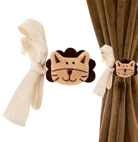 Alzapaños para cortinas, soportes para cortinas con de animal, bonitos soportes decorativos de cuerda de felpa para ventana, decoración del hogar, sala de estar
