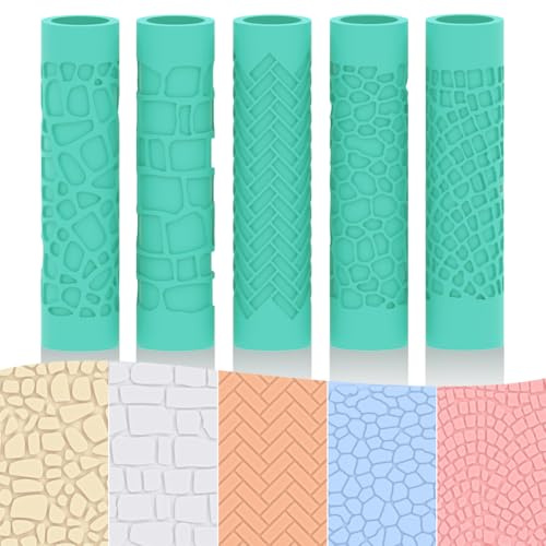 ORIGACH 5 rodillos de textura de arcilla polimérica para hacer aretes y herramientas de cerámica