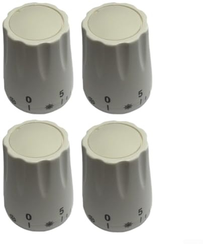 Lot de 4 interrupteurs à volant thermostatique, collecteur de chauffage au sol, volant rotatif M30 x 1,5 pour vannes de radiateur thermostatique, fonctionnement rotatif (blanc)