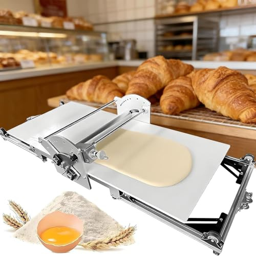ZHPPED Macchina Stendipasta Professionale da Tavolo | Sfogliatrice Elettrica Regolabile (2-30 Mm) per Impasti per Croissant, Pizza E Pasta | Design Pieghevole in Acciaio Inox