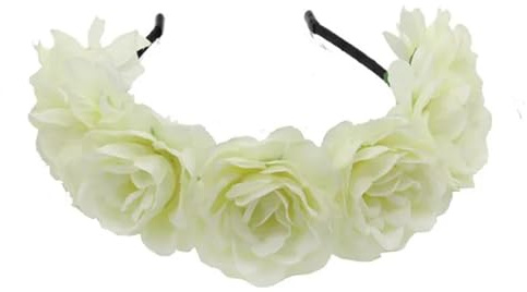 Hårband med konstgjord blomsterkrans Konstgjord Rose Flower Crown Pannband Kvinnor Brud Flerfärgad(Color1)