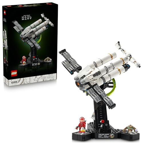 LEGO Icons Project Hail Mary - Miniature Spaceship Model Kit for Adults - Display Set w/Ryland Grace Minifigure & Rocky Figure - Sci-Fi Gift for Movie & Book Fans - 11389