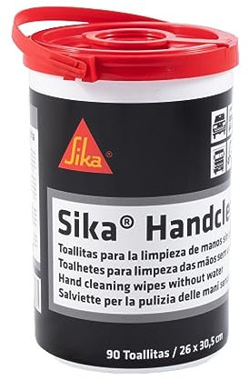 SIKA - Toallitas húmedas para la limpieza de manos y materiales - Sika Handclean - Blanco - Elimina los restos de poliuretano fresco, la grasa y la suciedad - 70 toallitas