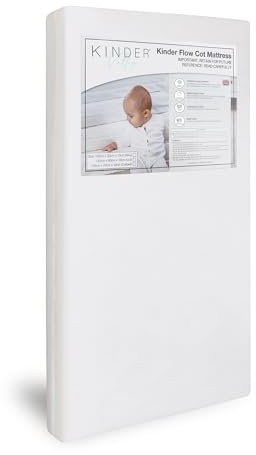 Kinder Valley Compact Cot Mattress - 100 x 50cm Kinder Flow Baby Mattress With Water Resistant & Machine Washable Cover, Fits Majority of Cots
