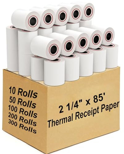 2 1/4 x 85' Thermal Paper, Receipt Rolls, Thermal Cash Register POS Paper fit All POS/Cash Registers (50 Rolls)