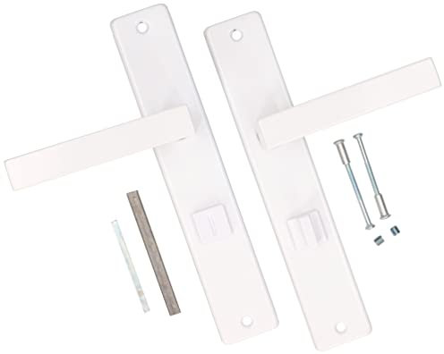 KOTARBAU® Poignée de porte de WC 72 mm à droite avec bouclier carré et vis de montage Blanc 72 mm