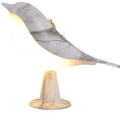 Comodino Touch Control Lampada da Tavolo Lampade Aromatiche Lampada da Comodino a LED a Forma di Uccello Carino con Porta di Ricarica USB Dimmerabile a 3 Vie Luce Notturna Creativa Lampada da(Marmo)