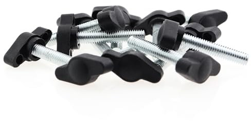 CChiai 12 tornillos de pulgar M6 x 30 mm, tornillos de rosca gruesa, cabeza de pegamento, pernos en Z para atornillar a mano, tornillos de liberación rápida, montaje de equipos de maquinaria de