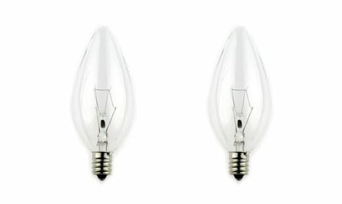 Swan Lightbulbs Candelabra E12 Clear Candle Bulbs, 240V, 40W, Pack of 2