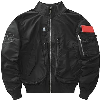 TangDao Chaqueta bomber estlio Aviador para Hombre con Cuello Alto Chaqueta piloto de Invierno entrempo