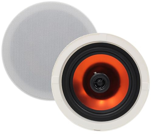 Herdio Altoparlante da soffitto 8 pollici e 800 watt ad alta potenza - Installazione a incasso, per un suono cristallino in home cinema, soggiorni, uffici, cucine e terrazze coperte (coppia)