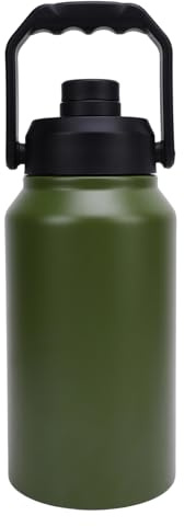 Ejoyous Borraccia Termica, Grande capacità 3 Litri, con Tecnologia a Triplo Isolamento, Calda 24 Ore Fredda 48 Ore, Manico a Bocca Larga, per Escursionismo, Campeggio (Verde oliva)