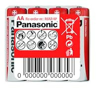 4 x Panasonic AA R6 Zinc Carbon Batteries