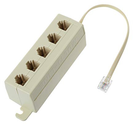 RJ11 6P4C a 6P4C 5 ay linea telefonica sdoppiatore modulare adattatore beige