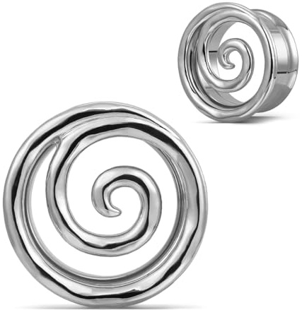 COOEAR Screw Back Ear Tunnel and Plug, Flesh Gauges for Earrings, Snail Pattern Design Piercing Expander Stretchers.