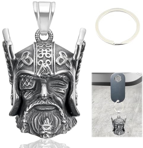 TENGWA Campanello Guardiano Accessori Moto Odino 3 * 3 * 4cm Portachiavi Auto Portafortuna Keychain Buona Fortuna Accessori per Il Ciclismo per Motociclisti e Ciclisti