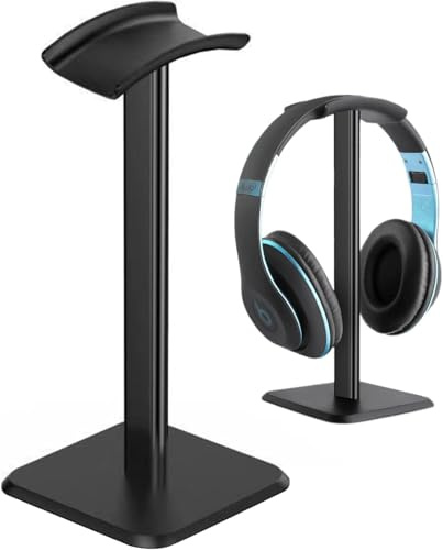 BOOKIE NOOKIE Support Casque Gamer, Gaming Porte Casque ps5, Simple et Robuste Repose Casque Audio, avec Silicone TPU Antidérapant, Convient pour Le Bureau à Domicile, etc. Noir