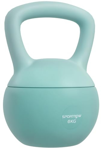SPORTNOW Kettlebell 6kg - Manubrio con impugnatura antiscivolo per allenamento fitness e cardio, verde