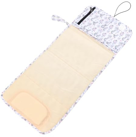 Generic Matelas à Langer Portable de qualité Supérieure pour bébé, Matelas à Langer Imperméable en Nylon pour la Maison et les Voyages (Arc-en-ciel blanc)