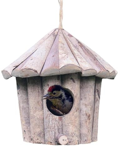 Casas De Colibríes - con Techo Y Refugio De Madera para Anidar,Casas Naturales De Colibríes De Exterior,para Jardín Patio Invierno Ventana Árbol Herrerillo Pinzón Periquito Amantes de Aves
