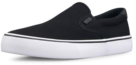 Lugz Clipper Classic Slip-on Canvas Sneaker, Scarpe da Ginnastica Uomo, Nero, Bianco, Nero, 48 EU
