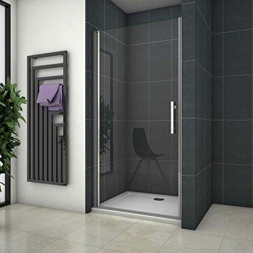 Box Doccia per Nicchia Porta Apertura Battente da 6 mm in Vetro Temperato Trasparente 76x185cm Anticalcare Profilo Cromo Lucido