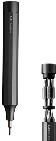 HOTO Precision Screwdriver Set, 24-in-1 Multi-Bit Screwdriver, Mini Hand Set with 12 Double End S2-Steel Bits, Ideal for Phone/Glasses/Watches/Laptop, Slate Grey