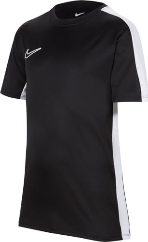 NIKE Unisex Kids Y Nk Df Acd23 Short sleeved soccer top, Black/White/White, 14 Years UK