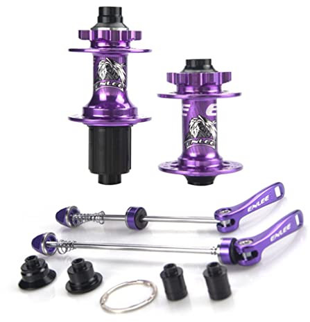 Fahrrad Nabe 32 Löcher Scheibenbremse MTB Hubs Steckachse Schnellspanner Naben Set Vorne 9x100mm/15x100mm Hinten 10x135mm/12x142mm,Für 8 9 10 11 Geschwindigkeit Cassette (Color : Purple)