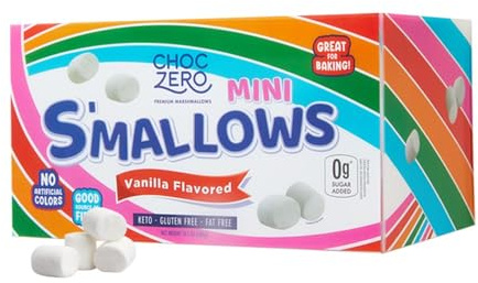 ChocZero Healthy Mini Marshmallows - Sugar Free Marshmallow Snack - Keto Friendly, Low Carb Baking - 10.5 Ounce Box