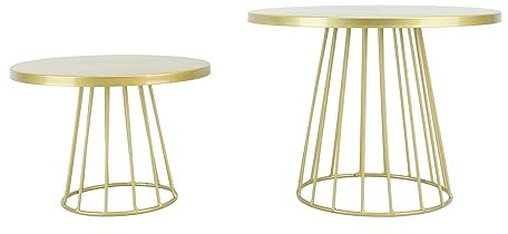 ETAINGYEUN Alzate per torte in metallo, Alzata per torte rotonda, Espositore per torte multifunzionale per matrimoni, compleanni, feste, (oro)